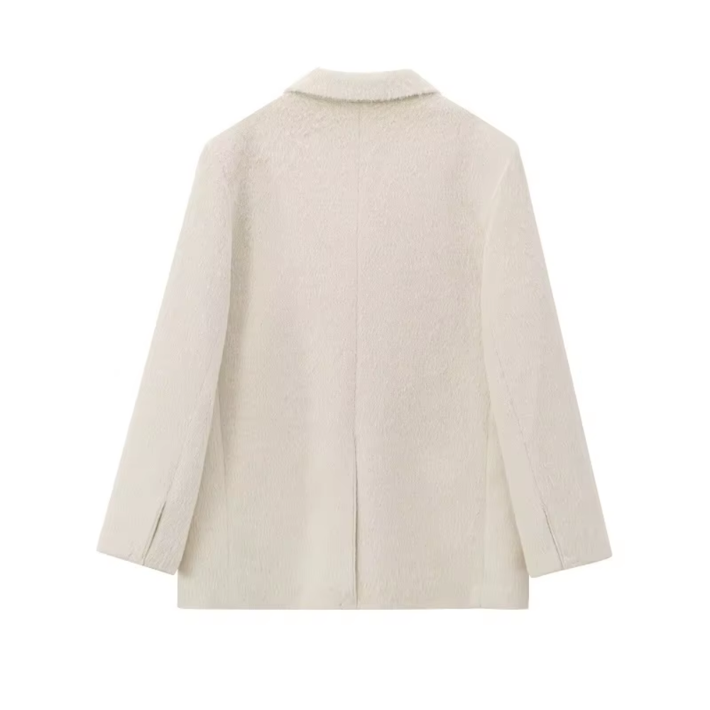 blazer long chaud blanc femme