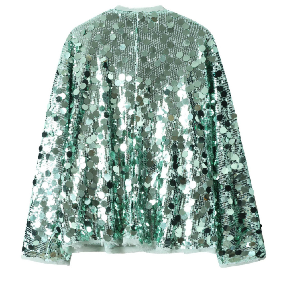 Veste verte élégante à paillettes pour femme