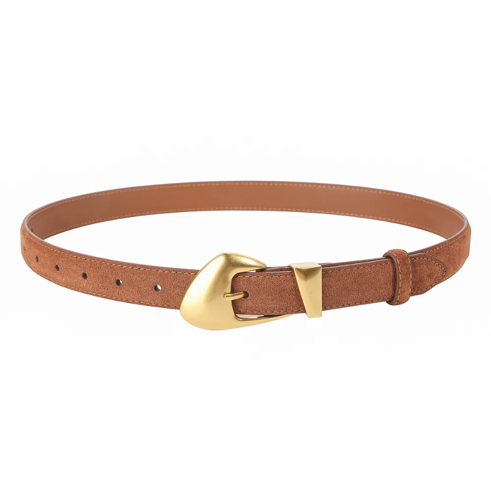 ceinture en daim camel