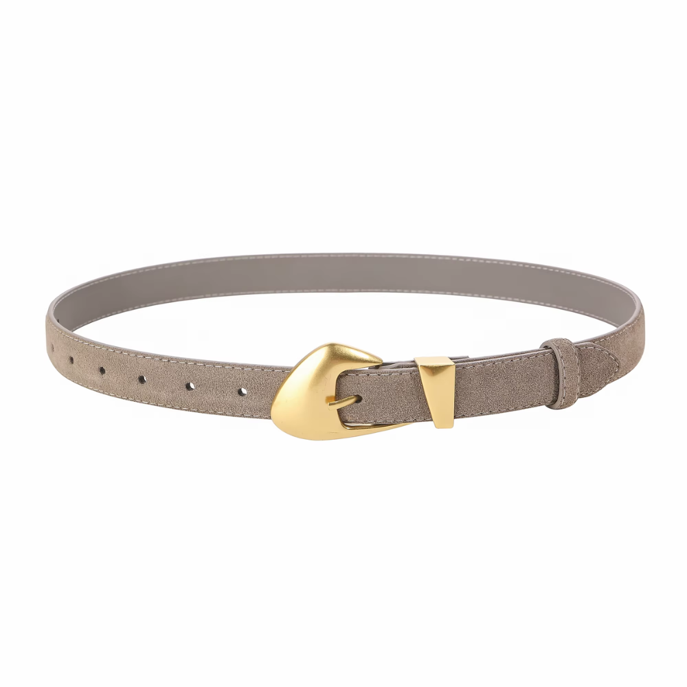 ceinture en daim gris