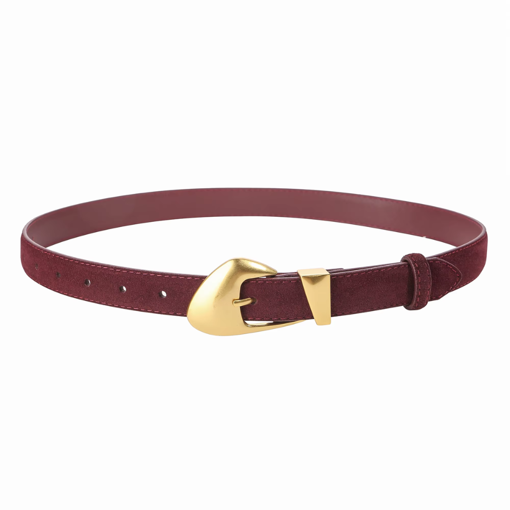 ceinture en daim bordeaux