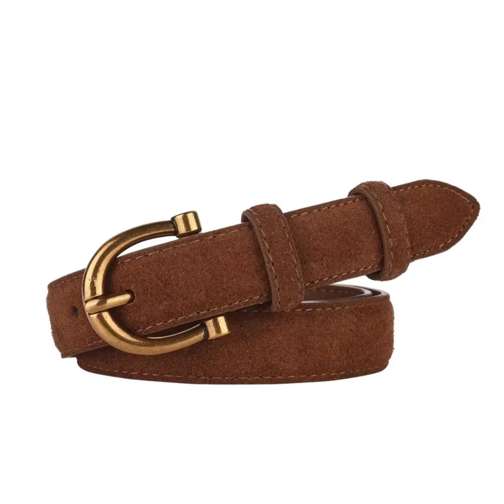 ceinture daim cognac