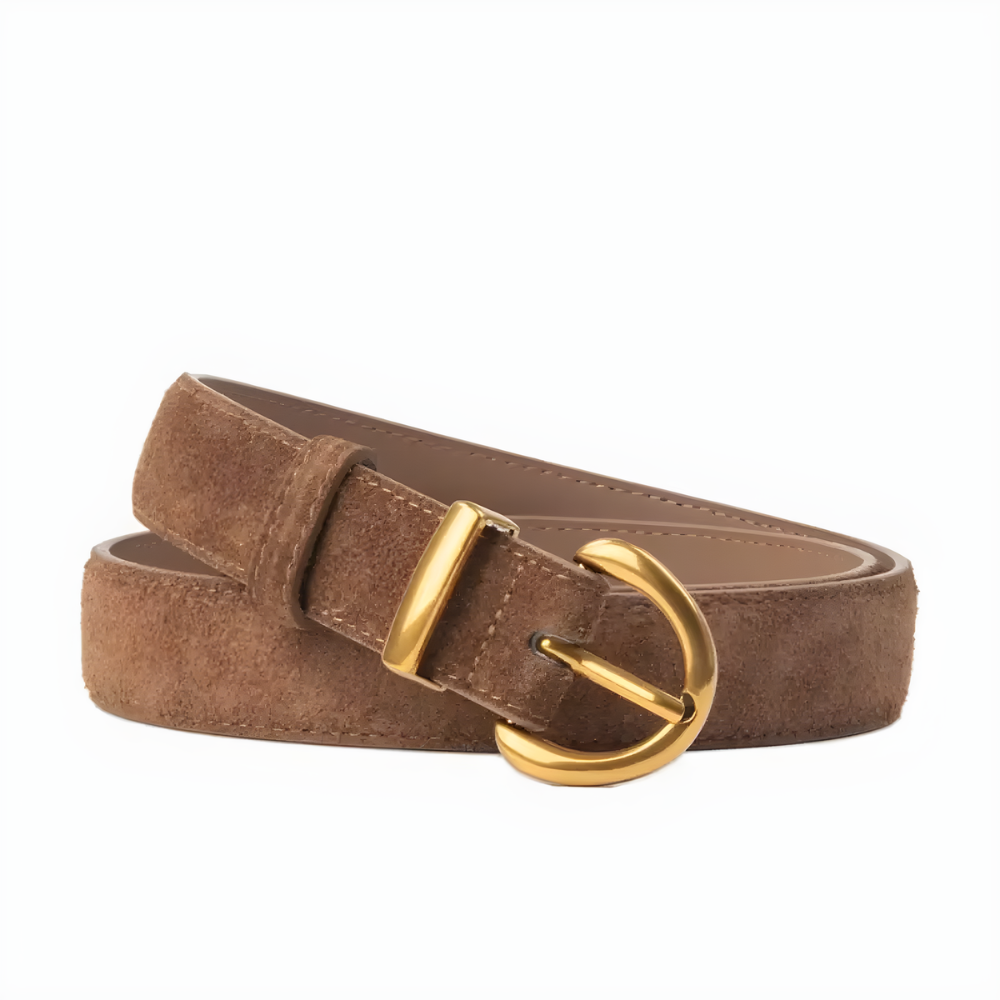 ceinture daim camel