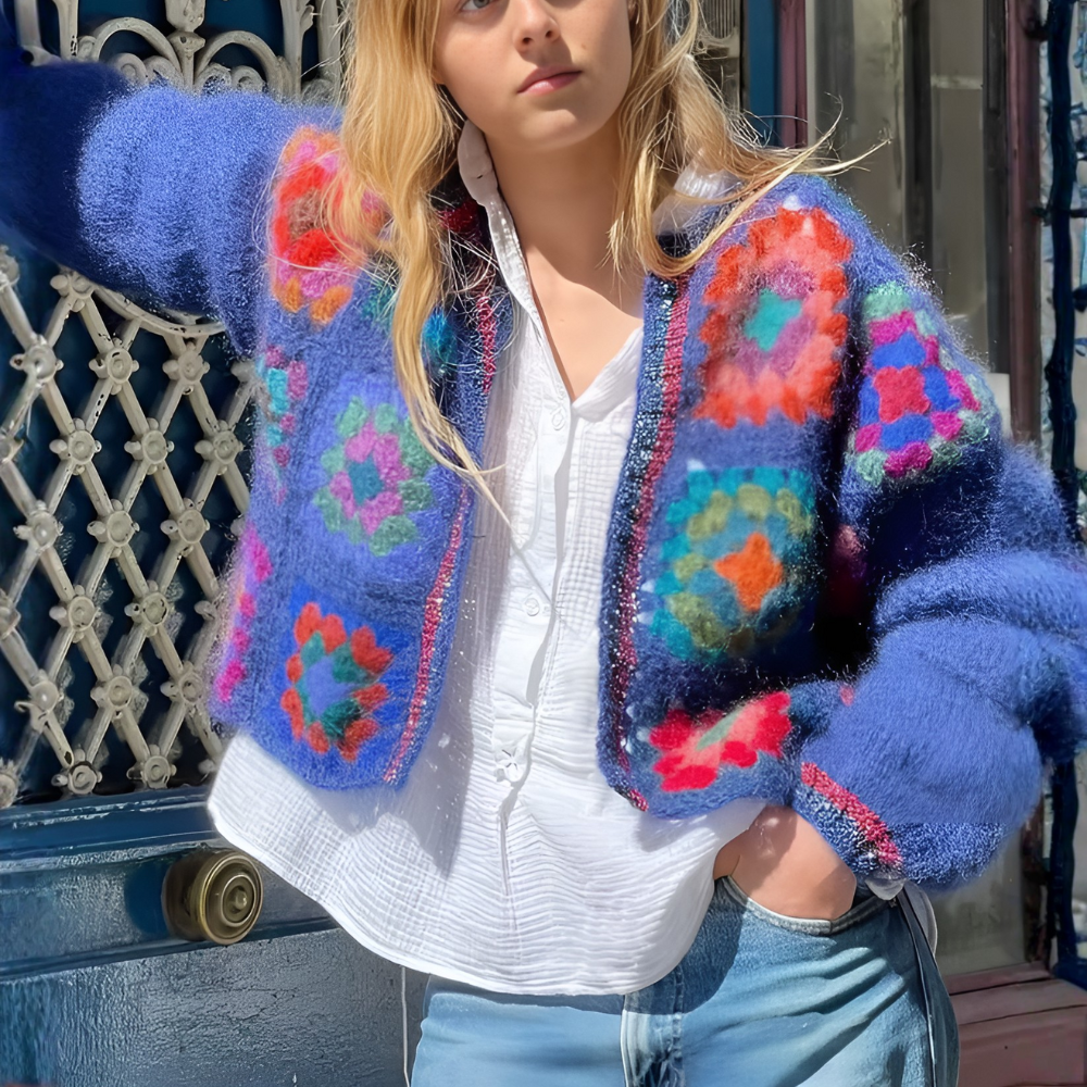 Cardigan mohair crochet majorelle hippie (2)