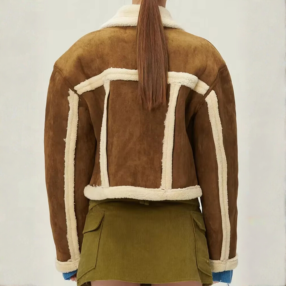 blouson daim fourrure agneau