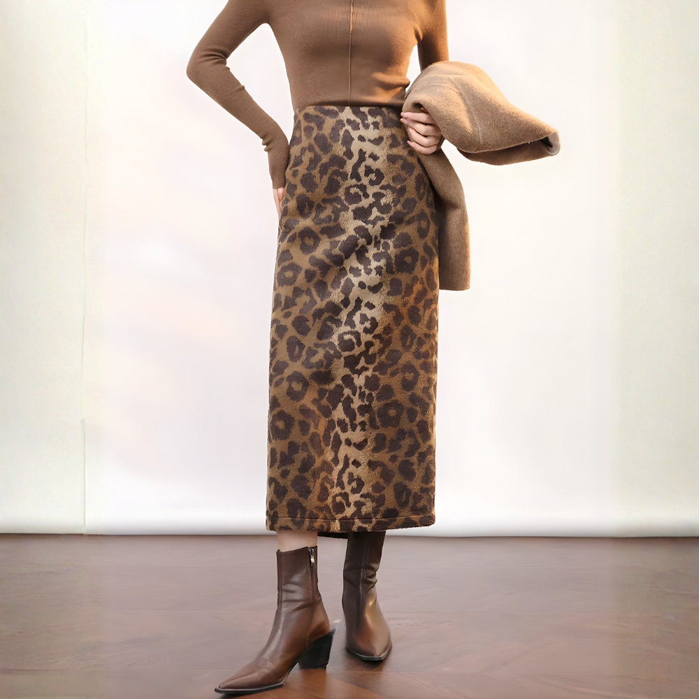 jupe jacquard longue femme hiver