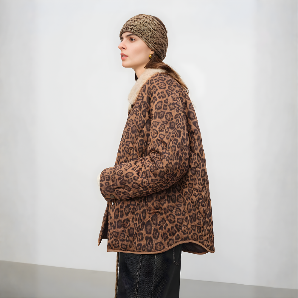 manteau cool léopard femme