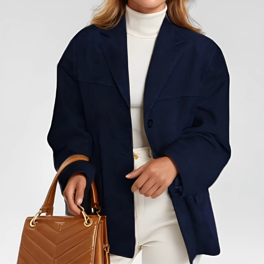 veste en daim claudie bleu marine femme