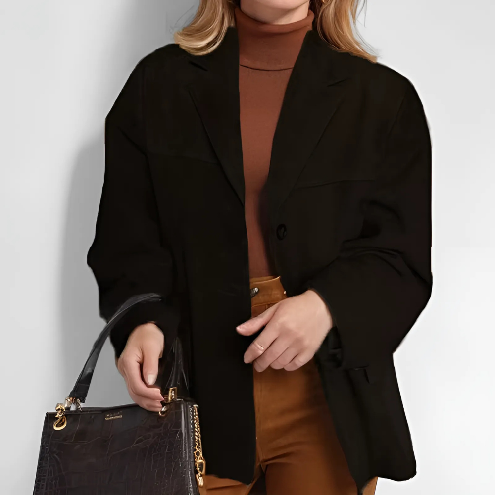 veste en daim claudie noir femme