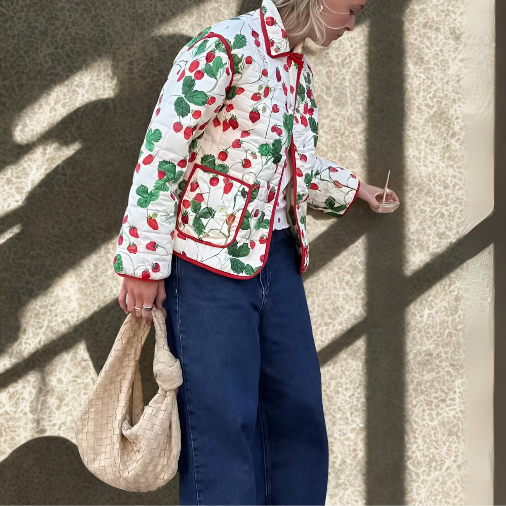 Veste Clarisse en coton imprimée cerises