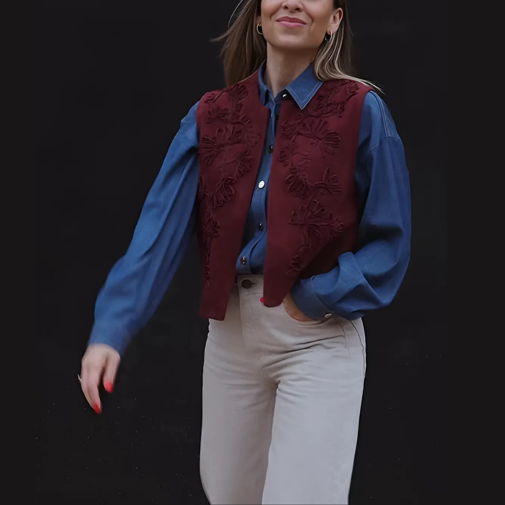 Gilet sans manches bordeaux AnneLise femme automne