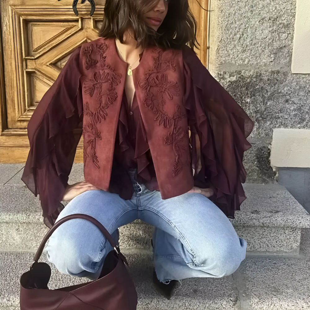 Gilet annelise bordeaux femme