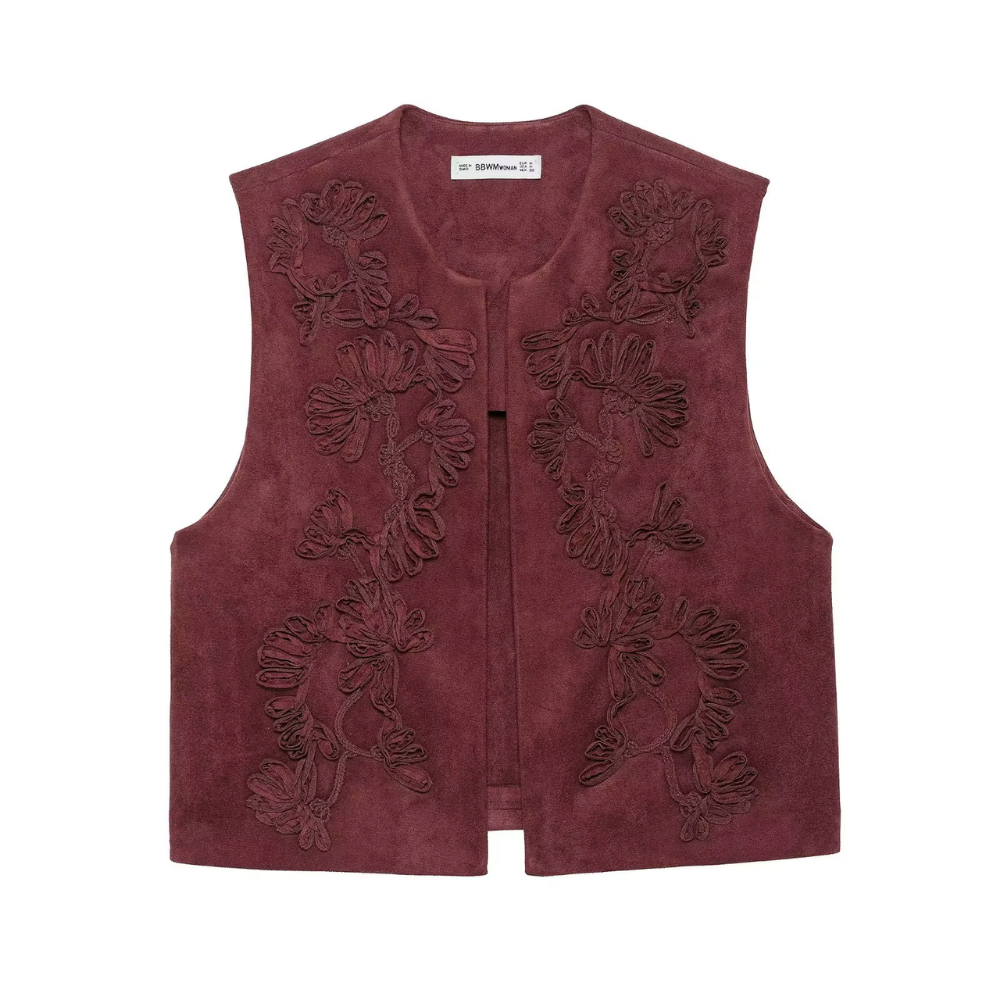 Gilet sans manches bordeaux AnneLise