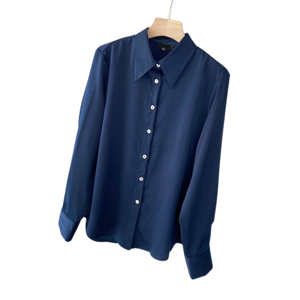 chemise en soie femme marine