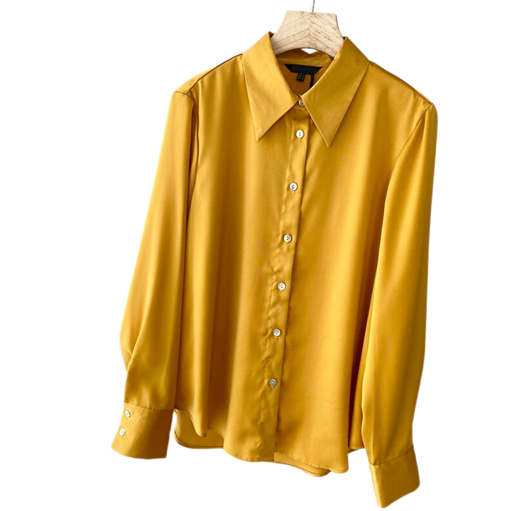 chemise en soie femme jaune (2)