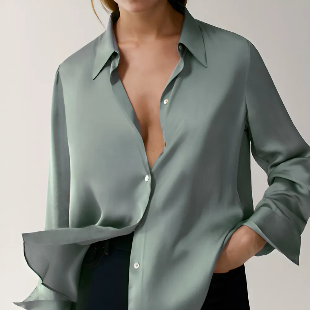 chemise en soie femme vert deau prix mini