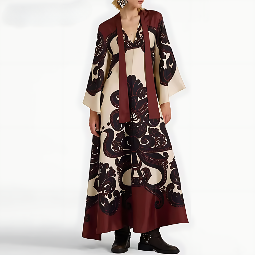 robe longue imprimée femme automne TENDANCE