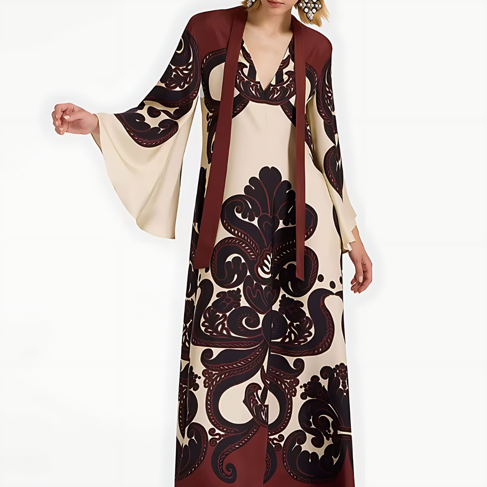 robe longue imprimée femme automne (2)