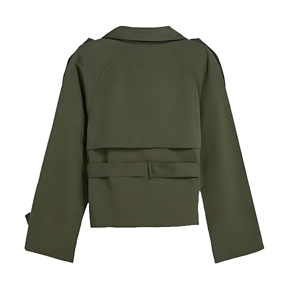 Trench court kaki femme