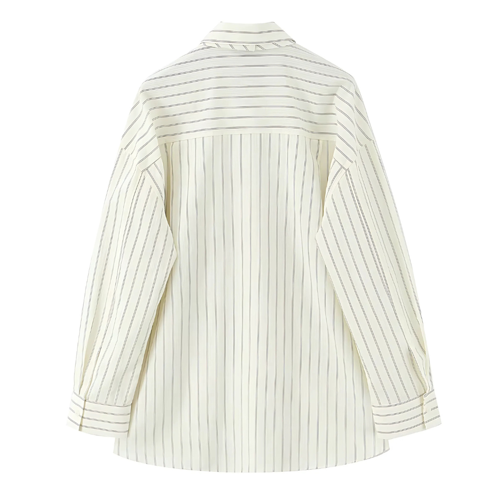 chemise cravatte blanche à rayures femme (2)