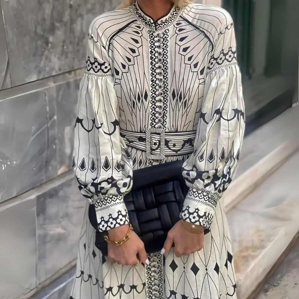 Robe longue imprimée femme