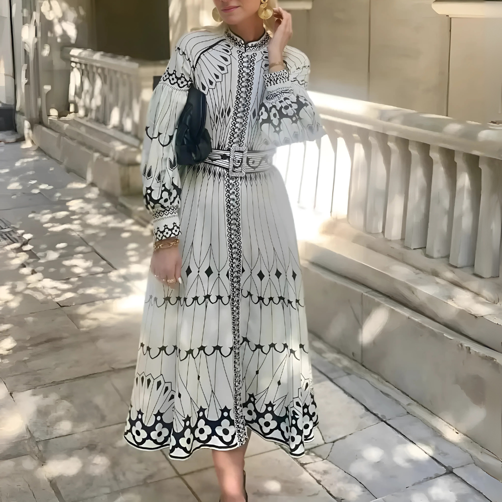 Robe longue imprimée automne hiver
