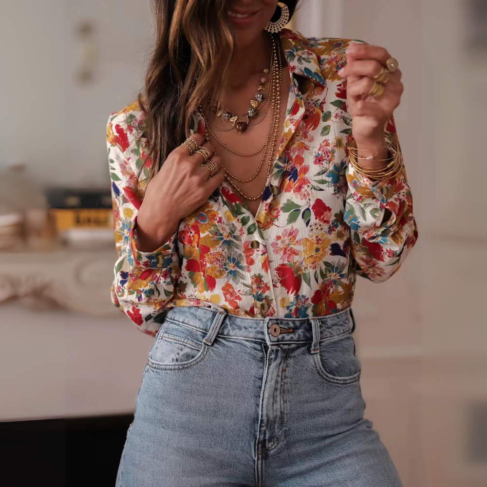 Chemisier imprimé fleurs Agathe (2)