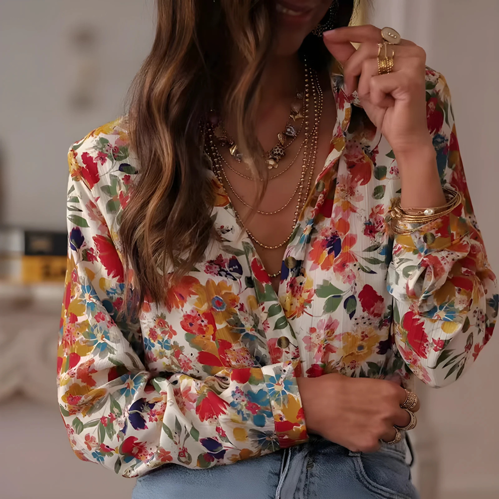 Chemisier imprimé fleurs Agathe