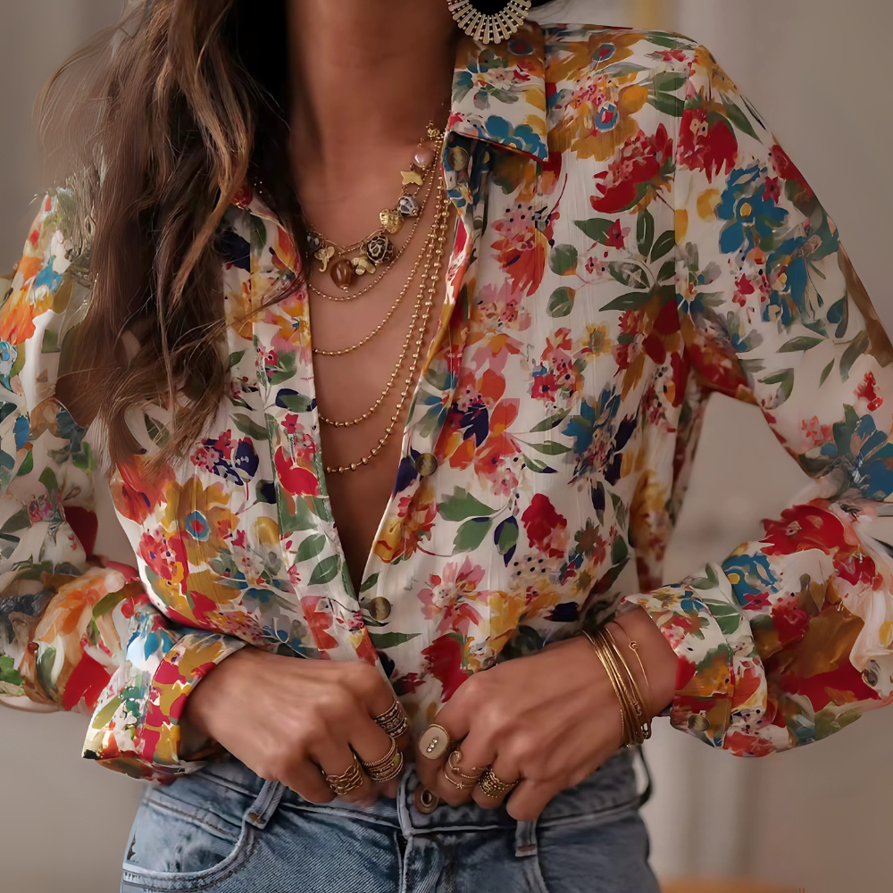 Chemisier imprimé fleurs Agathe (3)