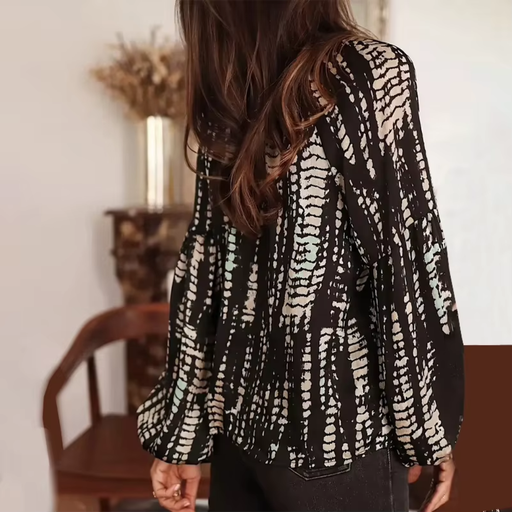 Chemisier Roxane noir blanc femme imprimé