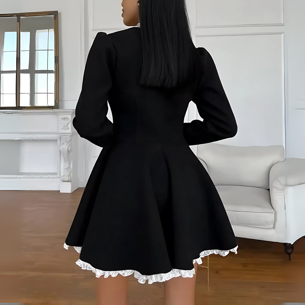 robe noire élégante automne hiver femme