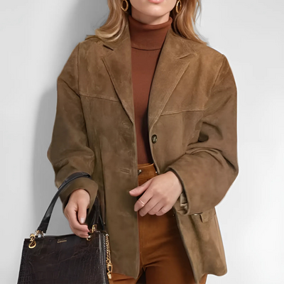 veste en daim claudie camel femme (2)