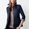 Veste matelassée courte bleu marine femme