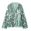 Veste verte tendance à paillettes pour femme