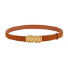 ceinture en daim orange boucle dorée