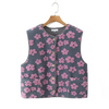 gilet sans manche chaud laine polaire gris rose