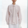 chemise cravatte à rayures femme