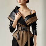 Blouson élégant en cuir pour femme