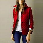 Veste matelassée courte rouge femme