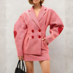 Ensemble tailleur jupe élégant rouge femme