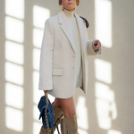 blazer épais fausse fourrure blanc femme