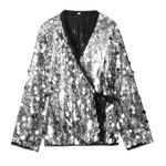 Veste argentée à paillettes pour femme