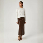 Pull mohair blanc col rond femme