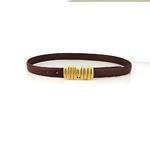 ceinture en cuir café boucle dorée