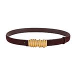 ceinture en daim café boucle dorée