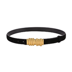 ceinture en daim noir boucle dorée