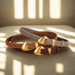 ceinture de luxe en daim à boucle dorée femme tendance