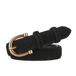ceinture daim noir femme boucle dorée