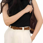 Ceinture pour femme en daim boucle dorée tendance classique