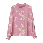 Chemisier rose brodé à fleurs femme (2)